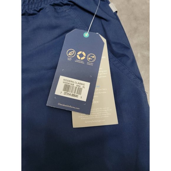Navy Cherokee Scrubs WW Revolution Tech Pant WW041AB Antimicrobial XL 31 inseam - Picture 4 of 6
